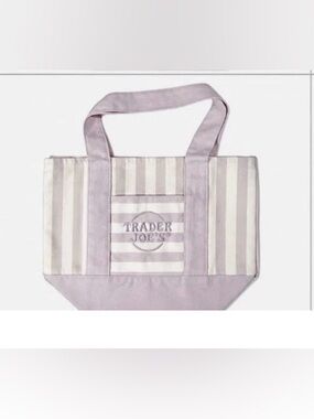 Trader Joe's Striped Mini Tote Bags 2026 Pink